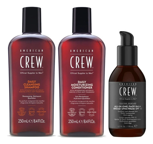 Shampoo Daily + Condition+ Crema Post Afeitado American Crew