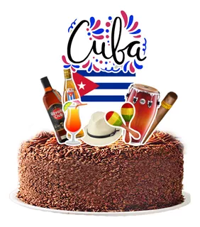 Topo De Bolo Topper Viagem Cuba