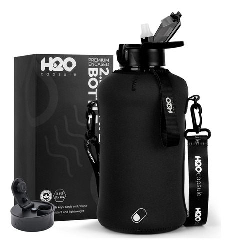 H2o Capsule - Botella De Agua De Medio Galón 2.2l Con Fund.