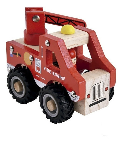 Camión De Bomberos Madera Dactic Niños Pequeños