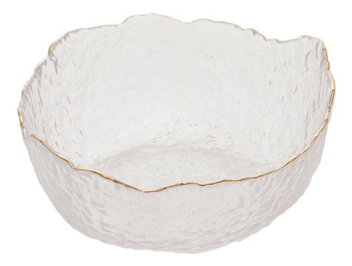 Bowl Wolff Taj De Cristal Borda Dourada Incolor 19cm X 10cm