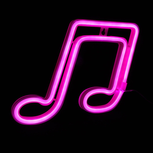 Ornamento Musical Note Neon Without