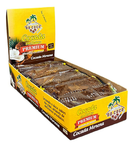 Doce de Cocada Artesanal Morena Tipo Quebra Queixo Cocada Morena display 600g
