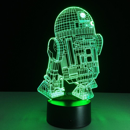 Lámpara Ilusión 3d Starwars R2d2 C/control