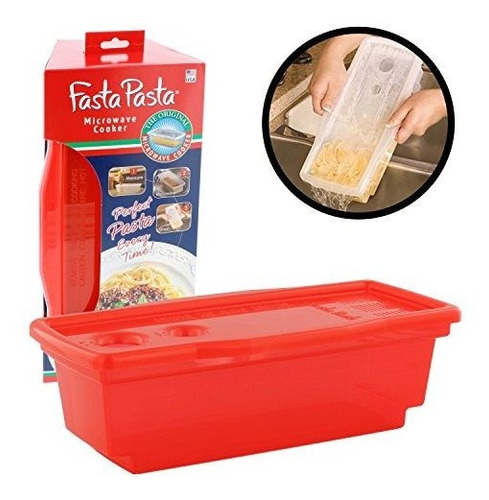 Fasta Pasta Microondas Cocedor De Pasta - El Original (rojo)