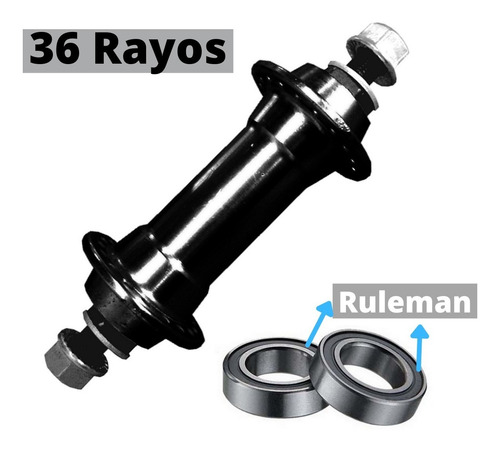 Imagen 3 de 7 de Juego De Mazas Para Bicicleta A Ruleman Aluminio Con Tuercas