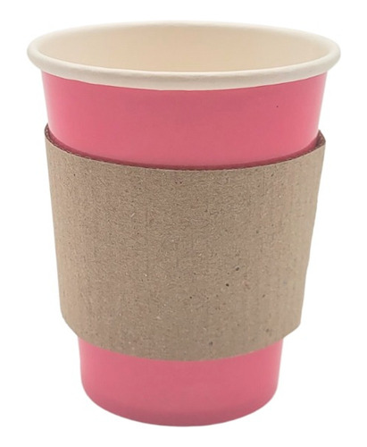 Vasos Polipapel Colores + Collarin Para Cafe X 20 Un Color Fucsia