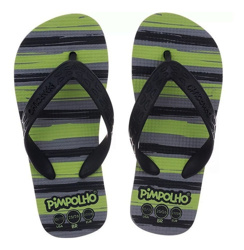 Imagem 1 de 5 de Chinelo Infantil Menino Pimpolho Listra 25 Ao 32