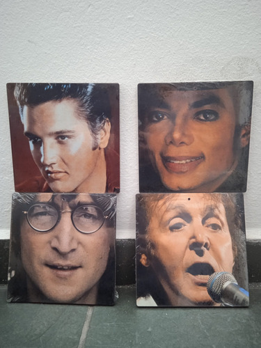 Imagem 1 de 5 de Quadros Decorativos Lendas Da Música - 14,5 X 14,5 Cm - 4 Un