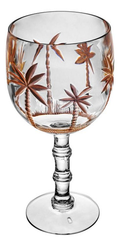 6 Taças Wolff Palm Gold De Acrílico 500ml