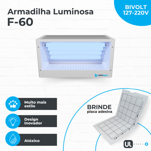 Mata Mosca Captura De Insetos Voadores Para Frigoríficos e Açougues F-60