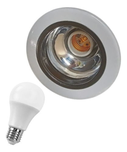 Base Lampara Cono Empotrable Luminario Bote 8 12cm + Foco