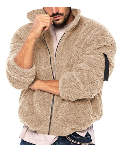 Abrigo N Para Hombre, Suéter, Cuello Alto, Elástico, Color Liso