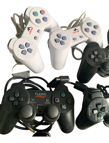 Kit C/9 Controles Usados Para Ps2 E Ps1 Defeitos Variados Preto (Usado)