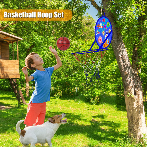 Aro Baloncesto 2 En 1 Y Tablero Dardos 14 Niños.