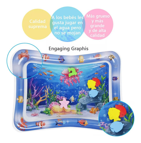 Estera Inflable De Agua Inflable Para Bebés, Estimulación Te