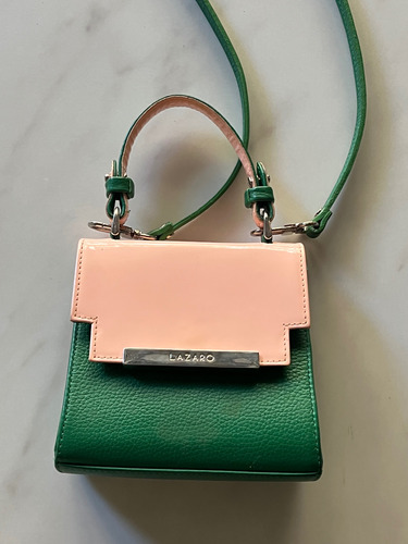 Cartera Lázaro Mini Bag Verde Lisa Plateado Verde (Usado)