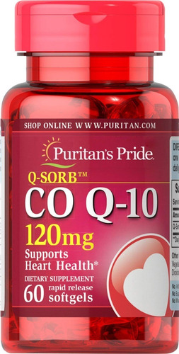 Puritan's Pride Q-sorb Co Q-10 120 Mg- 60 Capsules Sabor Sin Sabor