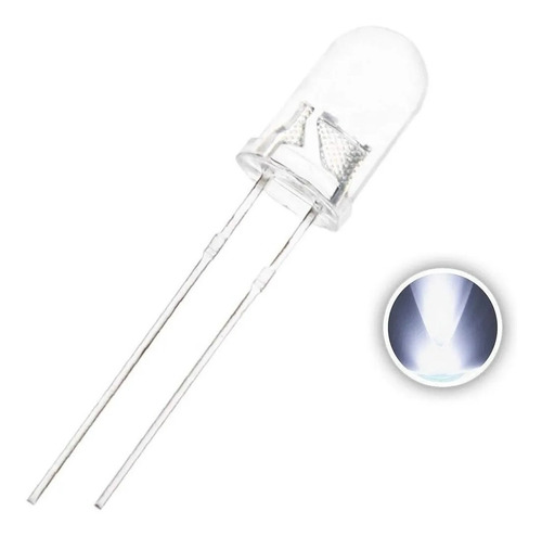 Led Alto Brilho Super Branco 5mm (18.000 Mcd)