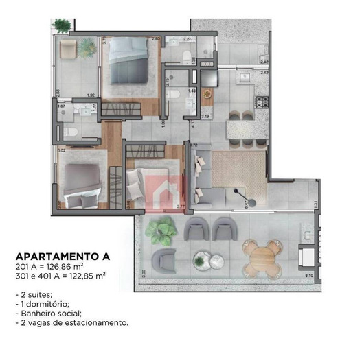 Imagem 4 de 6 de Apartamento Com 3 Dormitórios À Venda, 126 M² Por R$ 958.994,42 - Santo Inácio - Santa Cruz Do Sul/rs - Ap1871
