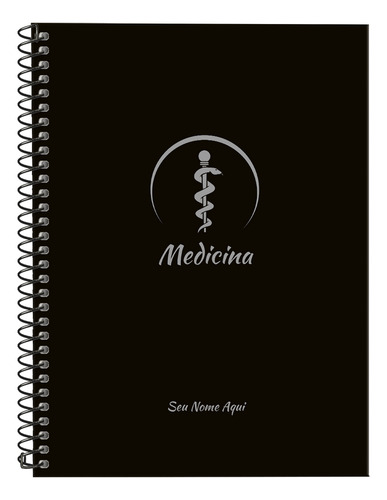 Caderno Universitário Personalizado Profissões Prata 1 Mat Cor Medicina