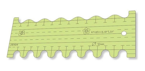 Imagem 1 de 5 de Régua Para Quilting Modelo Ondas Pequenas Scalop