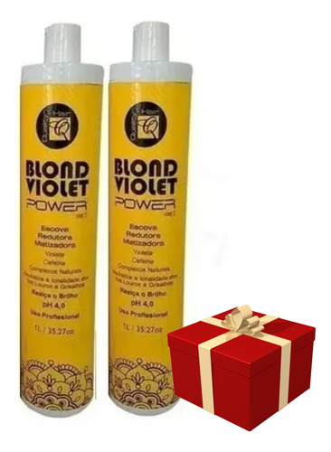 Quality Hair Escova Blond Violet Power 2x1 Lt + Brinde + Fre