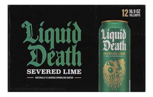 Liquid Death Agua Water Enlatada Severed Lime 12 Pack