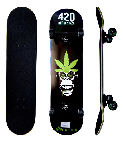 Patineta Completa Awaken 7 Capas Maple Canadiense Con Lija