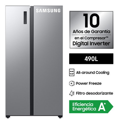 Refrigeradora Samsung 490lt Side By Side Rs52b3000m9/pe