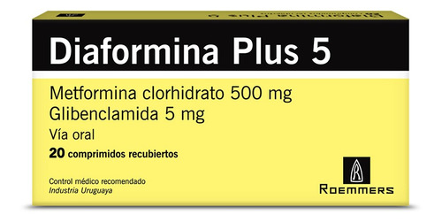 Diaformina® Plus 5 X 20 Comp. | Antidiabético Oral