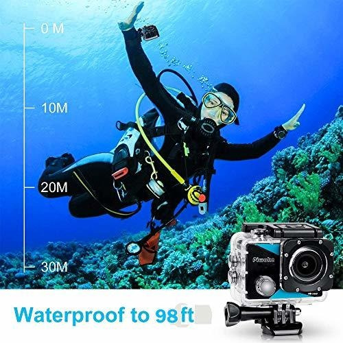 Piwoka Action Camera 1080p 12mp Waterproof Underwater 98ft