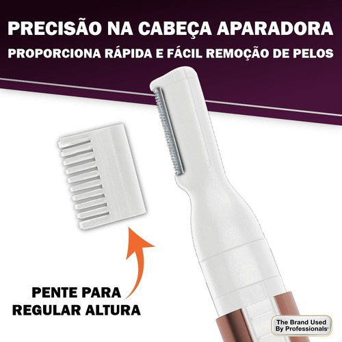 Mini Aparador Elétrico Caneta Wahl Pelos Rosto Sobrancelhas Cor Rosa Pilha AA