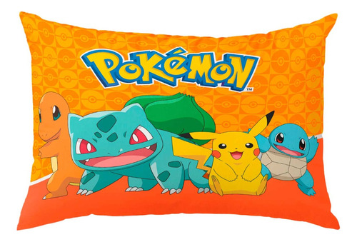 Almohada 70x50cm Pokémon Amigos Color Naranja