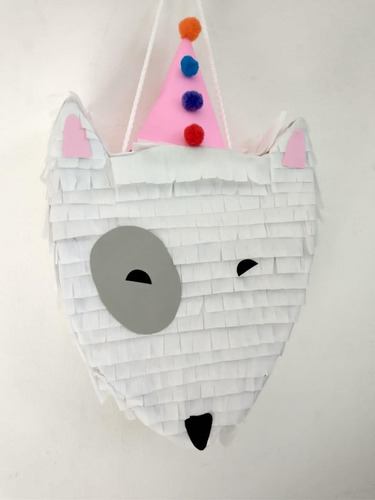 Piñata Cara Perro Con Bonete Chica Cotillon Reutilizable