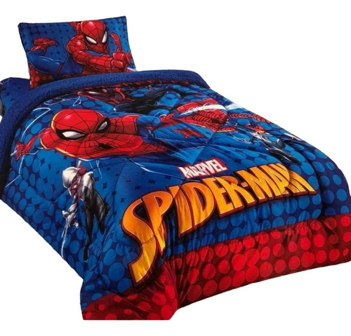 Set Hombre Araña Acolchado C/ Corderito Sábanas 100% Algodón