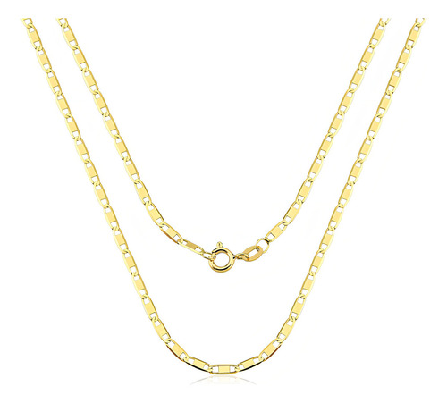Corrente Cordão Piastrine 50cm 2.75 Gramas Ouro 18k Feminina Cor Amarelo