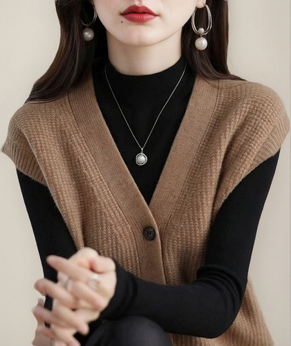 Chaleco Con Cuello En V Engrosado De Otoño E Invierno Para M