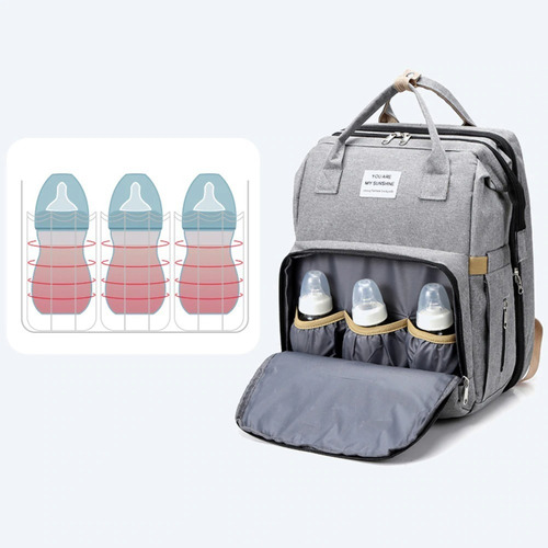 Imagen 7 de 9 de Bolso Mochila Maternal Bebe Impermeable Extensible Cambiador