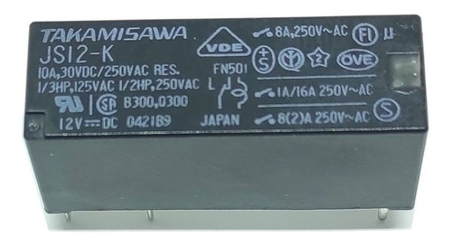 Rele Relay Js12-k 12vdc Js12 12v 8a 5pin