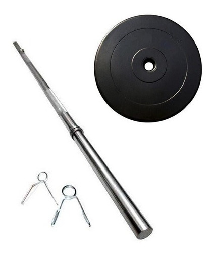 Banco Pecho + Barra 1,5 Mts + 40kg Discos Pesas Pvc