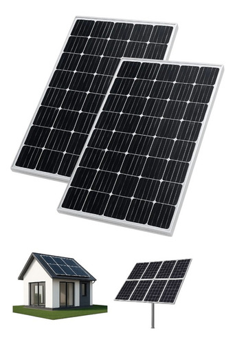 Pack X2 Panel Solar 50w Eoland Casa Kit Basico Energia Solar Monocristalino Fotovoltaico 12v