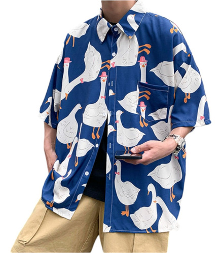 Camisa Unisex Manga Corta Patos Hawaiana 