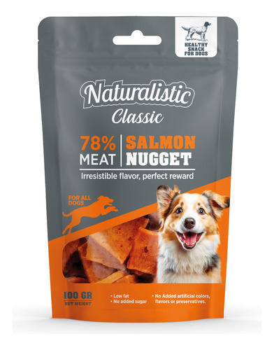  Snack Perros Classic Salmon Nuggets, 100 Grs. Naturalistic 