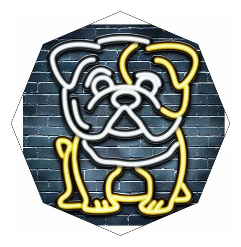 Cartel Perro Bulldog En Neón Led / Deco  / Figuras / Hogar