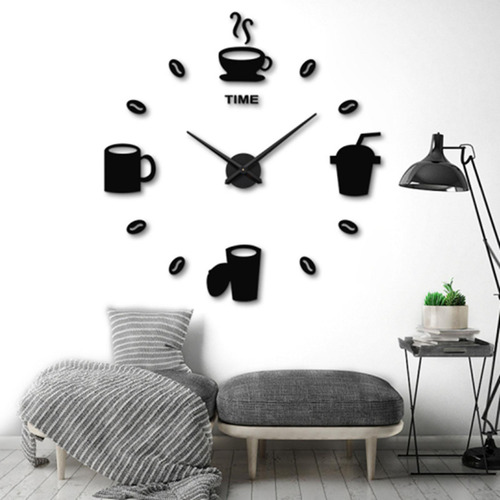Pegatinas De Reloj De Pared Diy Modernas Con Pilas Sin Negro