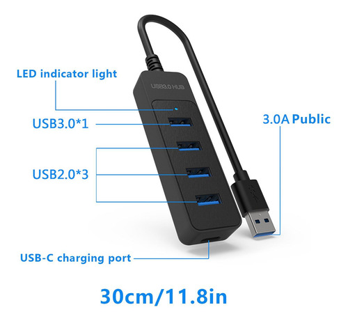 Hub Usb Para Computadora Portátil Hub Usb 3.0 De 4 Puertos D