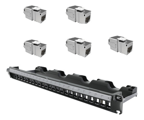 Patch Panel Descarregad Blindado +24 Keystone Cat6a Furukawa