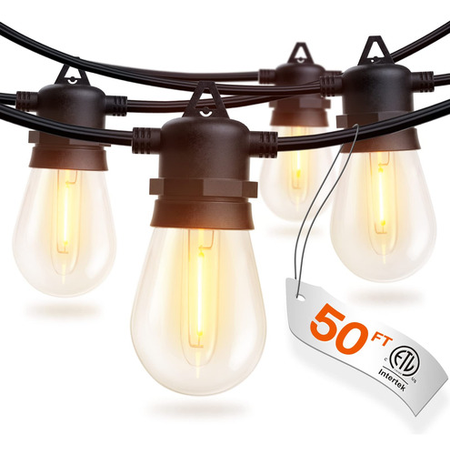 Addlon Cadena De Luces Led Para Exteriores De 50 Pies Con Bo