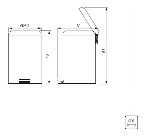 Imagem 8 de 12 de Lixeira Tramontina Com Pedal Em Aço Inox 12l 94538112 Cor Cinza